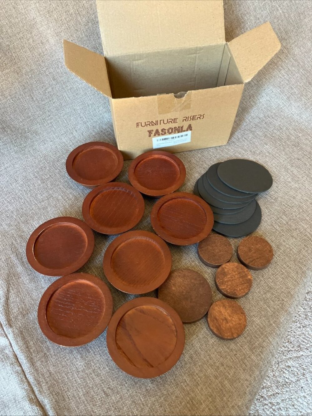 FASONLA Bed Risers (Set of 8) Furniture Risers Solid Wood **READ**